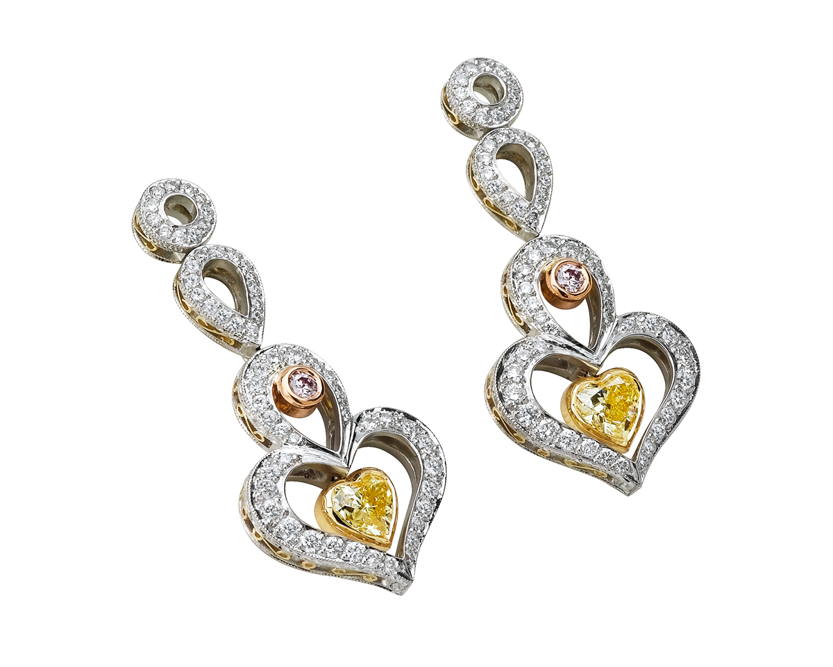 Nectar Nectar New York 18k Gold-Plated Mixed Gemstone Heart Earrings |  CoolSprings Galleria