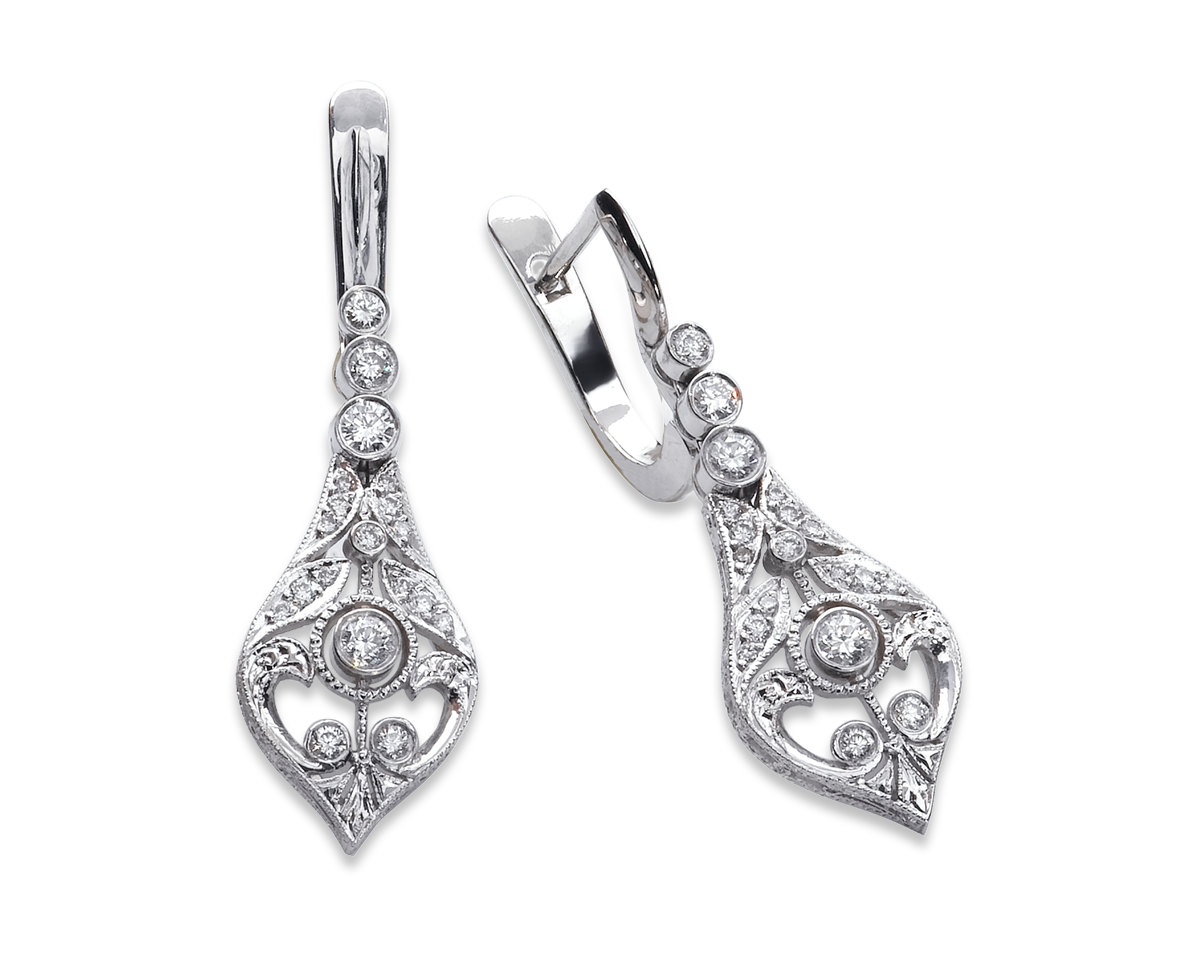 RUVEE Vintage Bridal Earrings Forever Design Alloy Earrings for Women ( Platinum Plated) : Amazon.in: Fashion