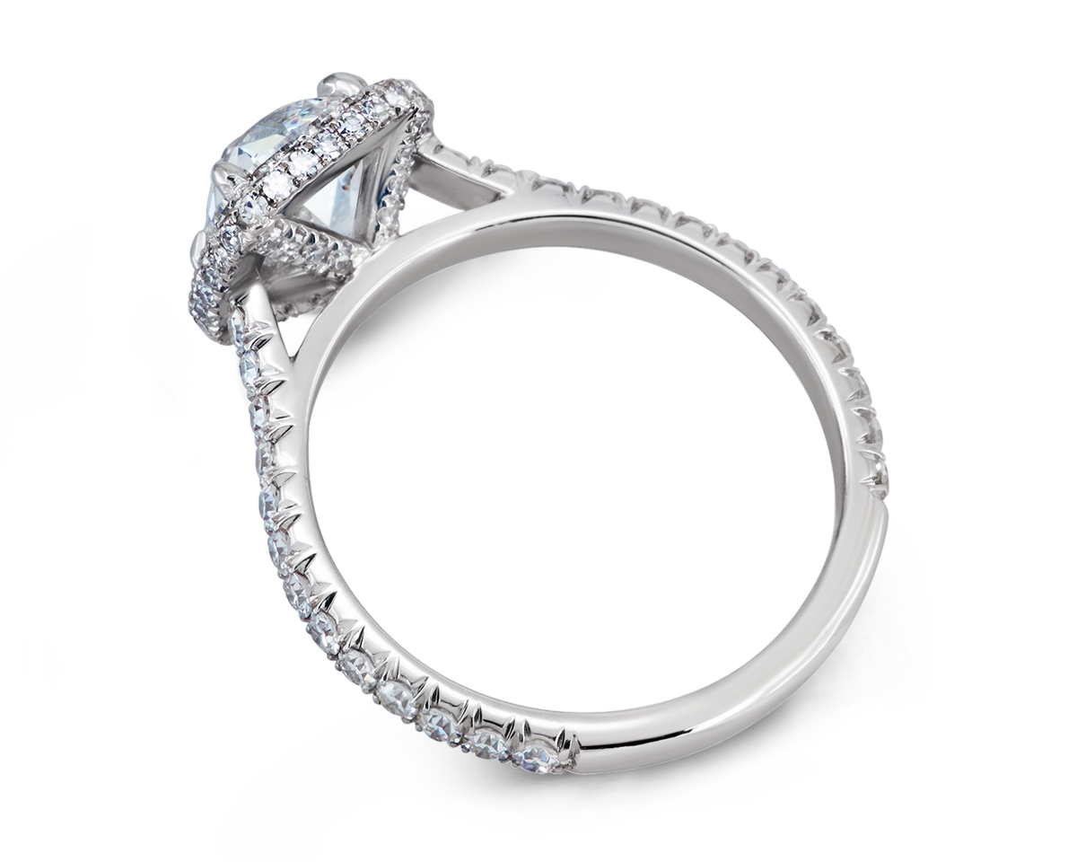 double edge halo diamond engagement ring