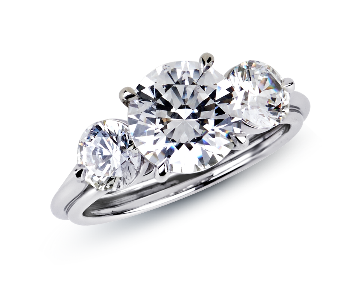 The Lily Three Stone Engagement Ring