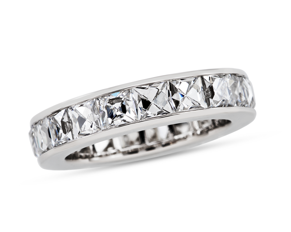 vintage french cut diamond eternity band