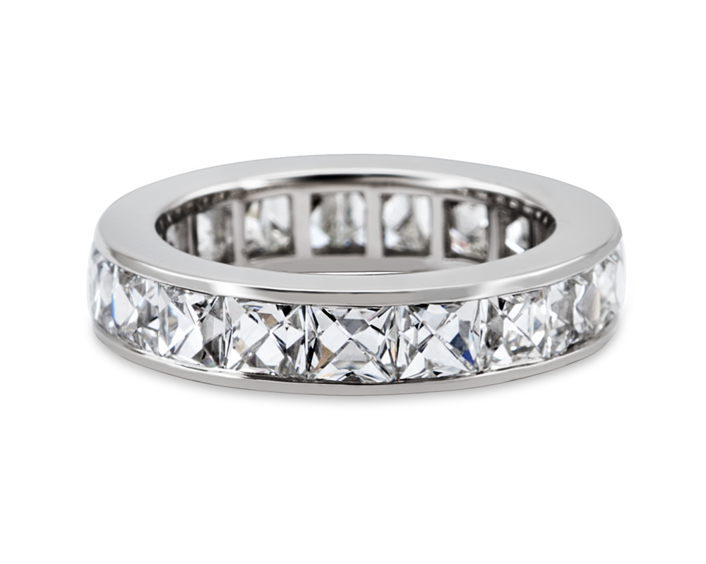 vintage french cut diamond eternity band
