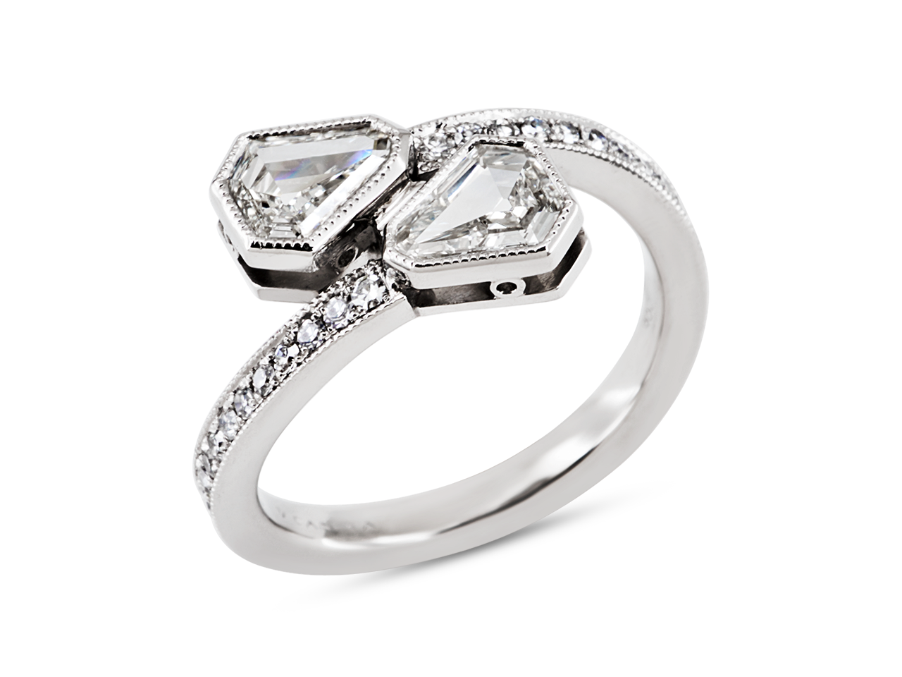 Rose Gold Shield Shape Diamond Set | blueriverdiamonds