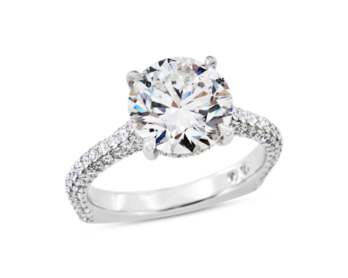 ENGR03153 Twist Shank Pave Diamond Band Solitaire Engagement Ring