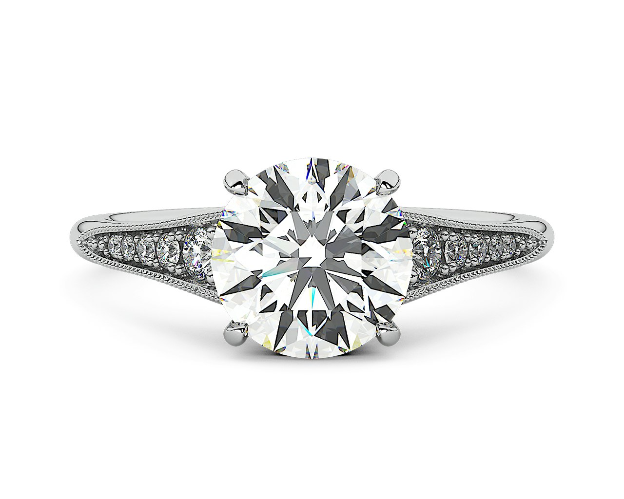 Graduated pave engagement ring shop