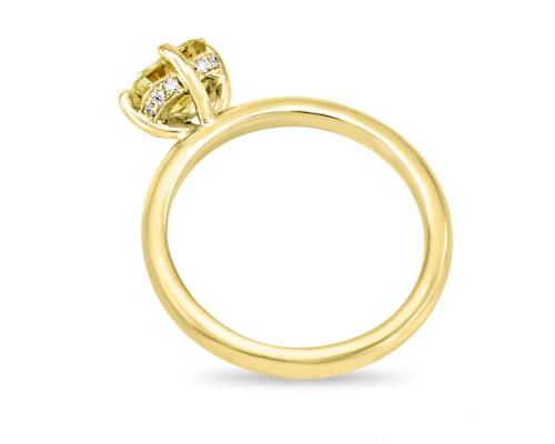 Fancy Intense Yellow Compass Prong Solitaire Ring