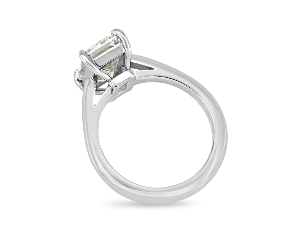 A Knife Edge Cathedral Band Solitaire Engagement Ring